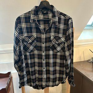 Sanctuary Soft Flannel Blouse Plaid Medium EUC